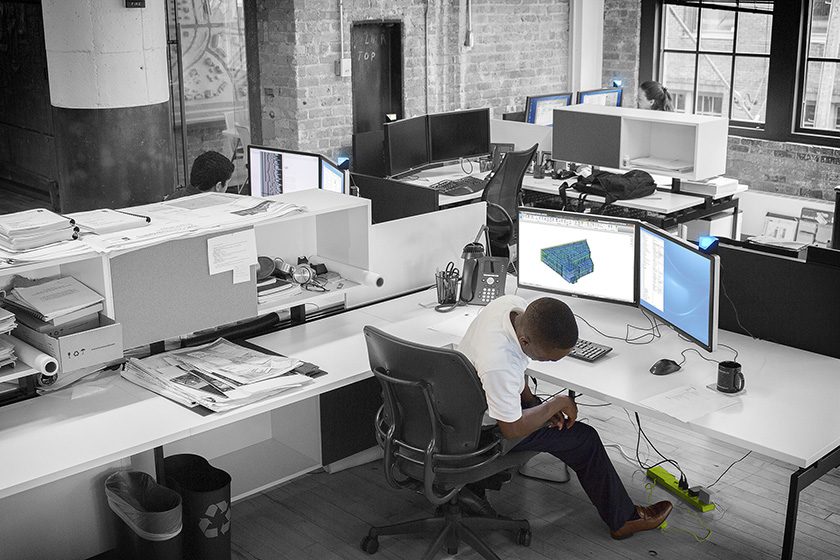 architect using foot pedal