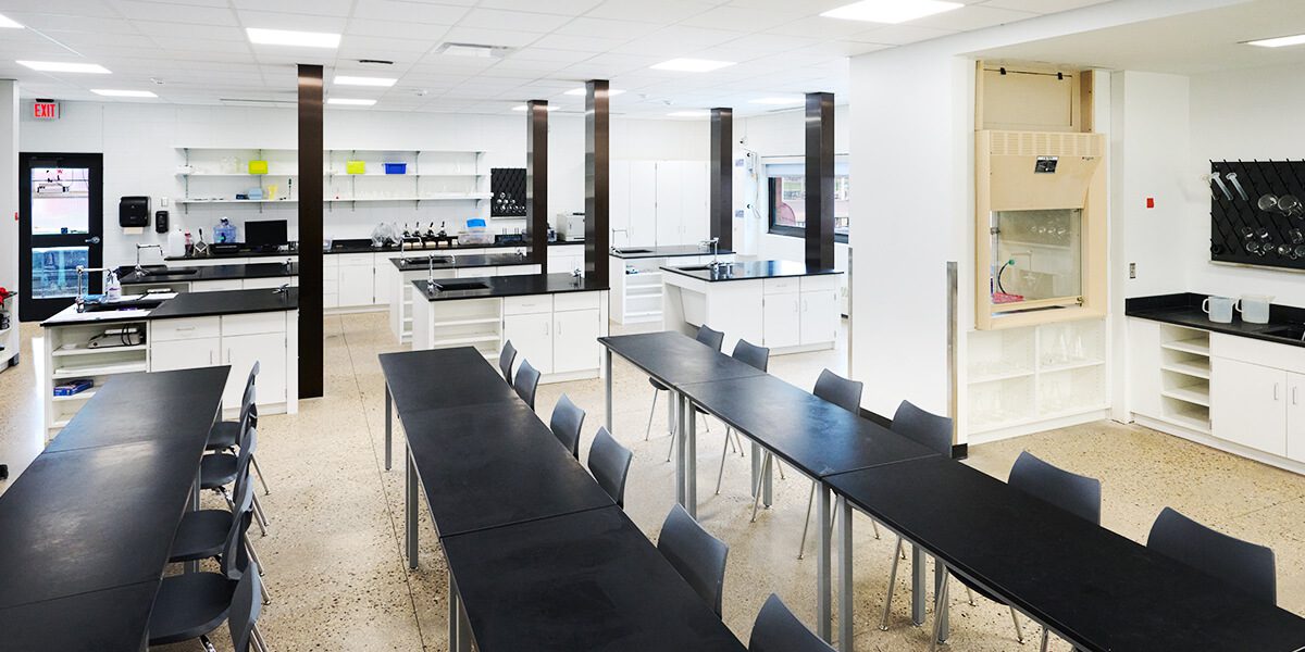 tables in science lab