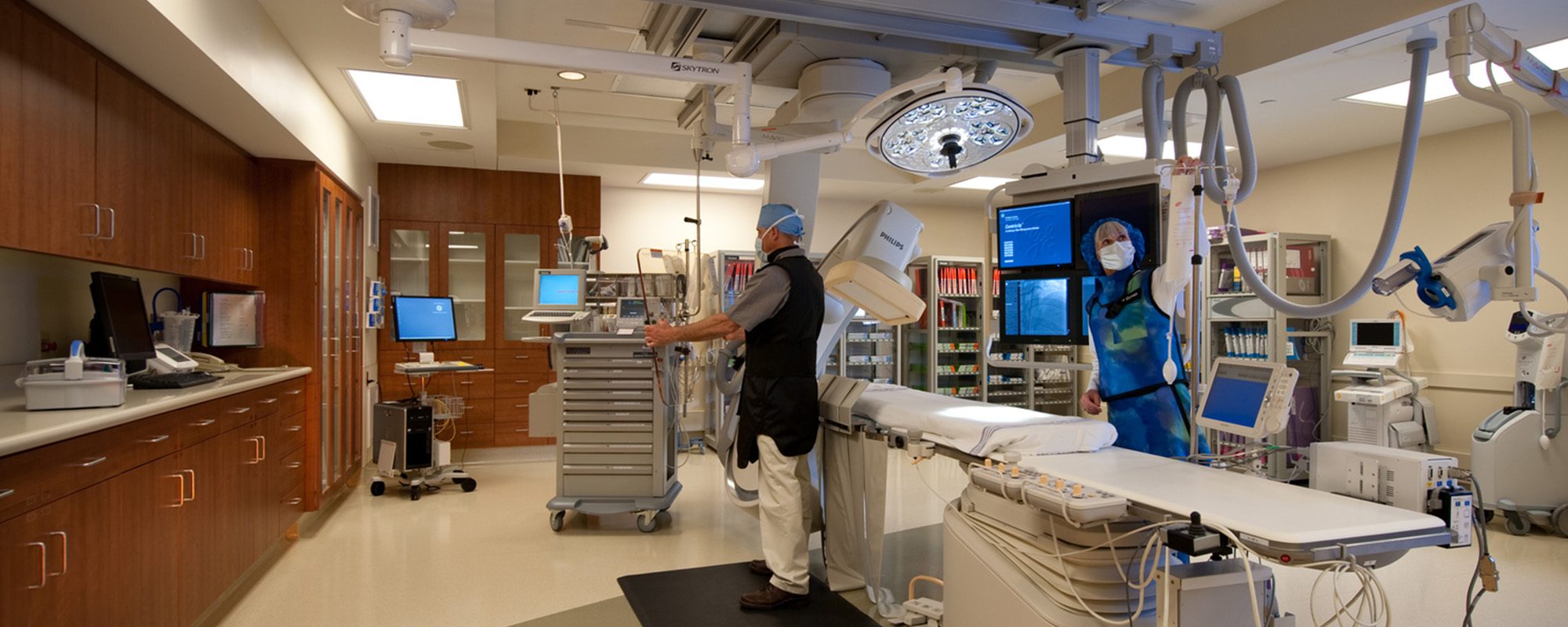 operating room with two healthcare professionals