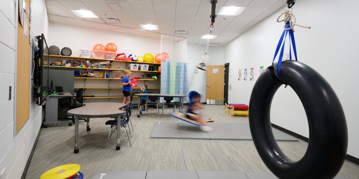 Learning space with tire swing