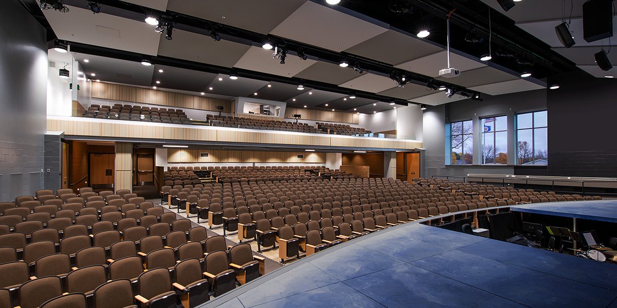 Empty school auditorium