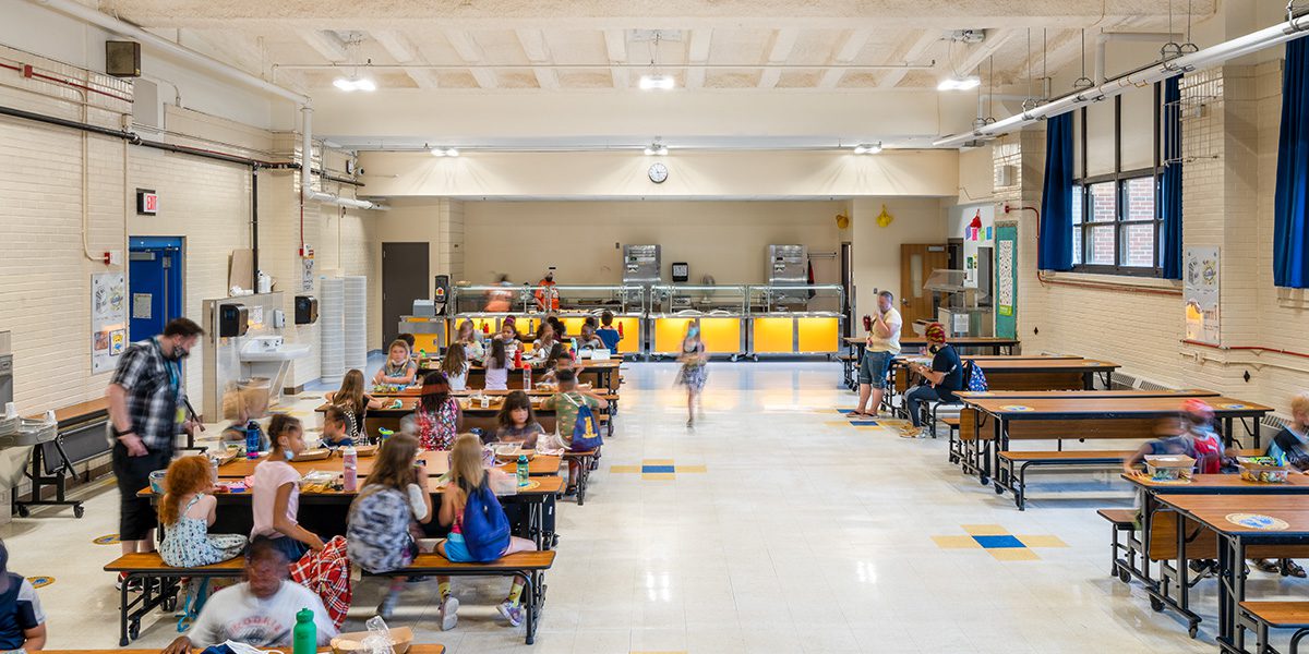 students in cafeteria