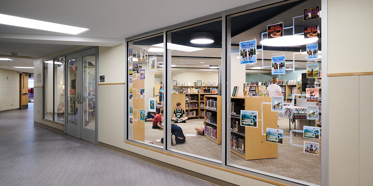 Kids in the school library