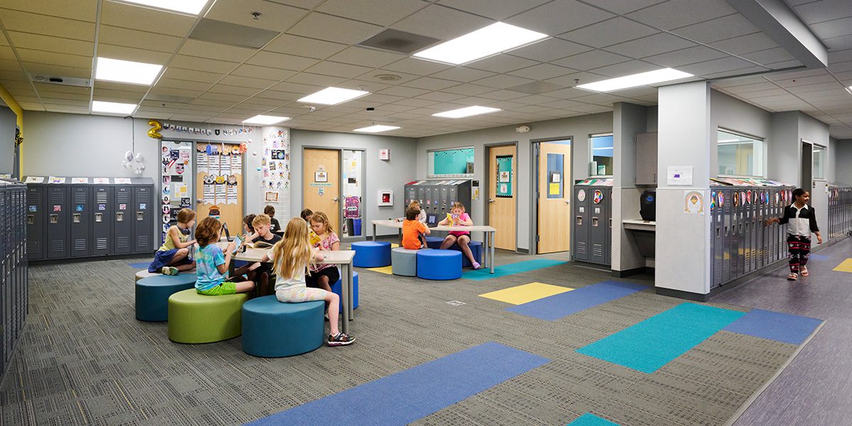 Kids in collaborative learning space