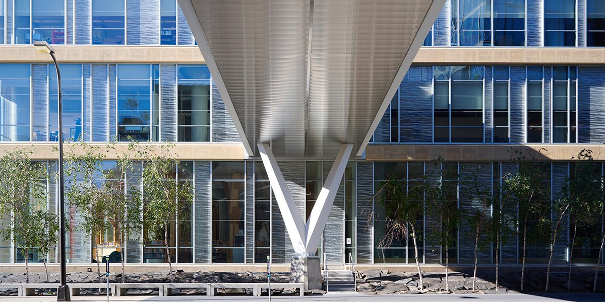 Underbelly view of skywalk