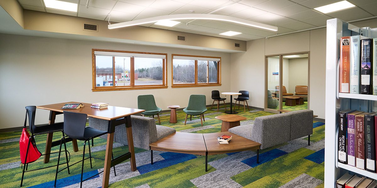 Chairs in a study/reading area