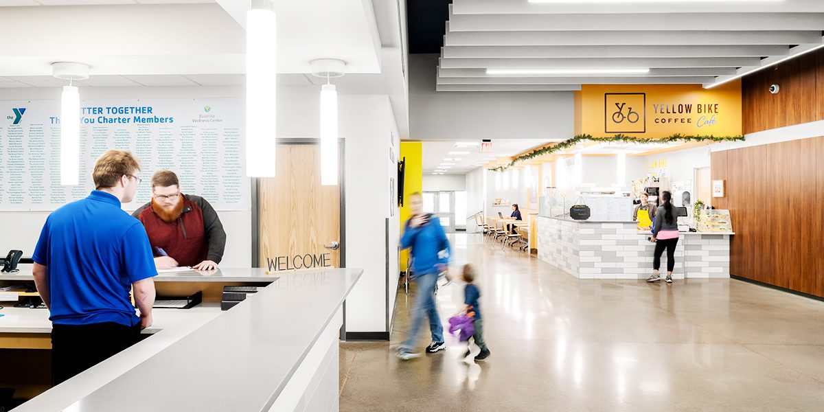 People in lobby area