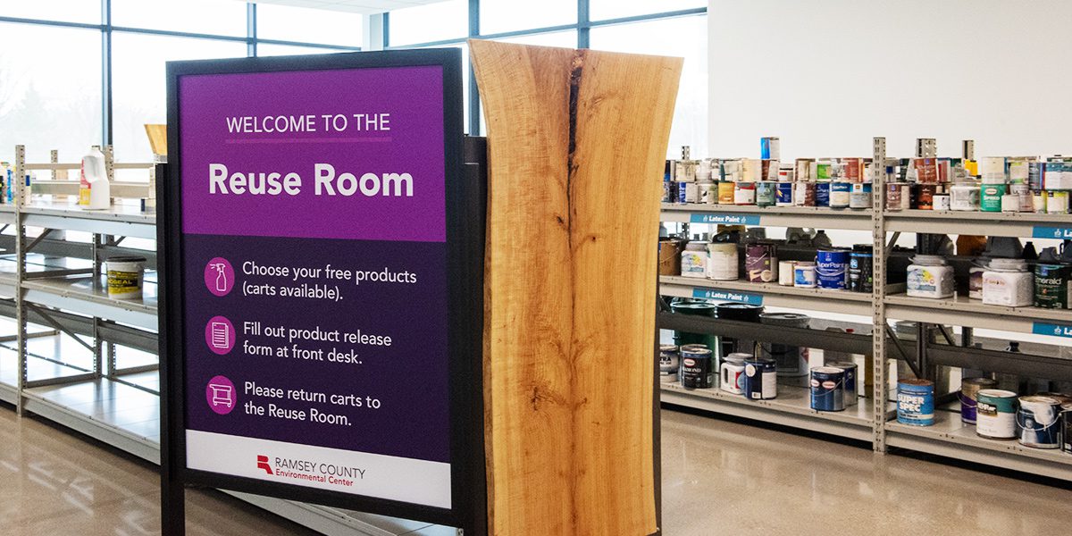 sign and shelved items