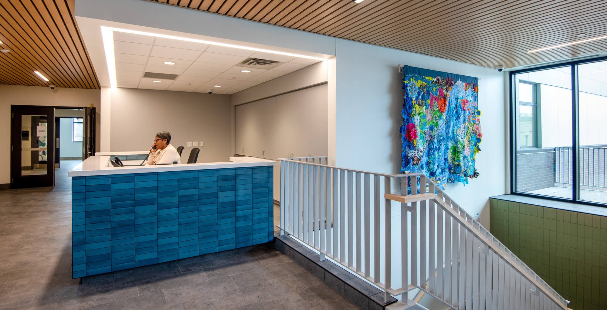 Person at lobby desk